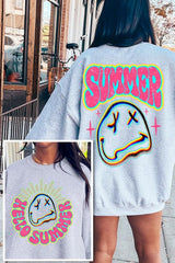 Summer Face Front Back Graphic Fleece Sweatshirts